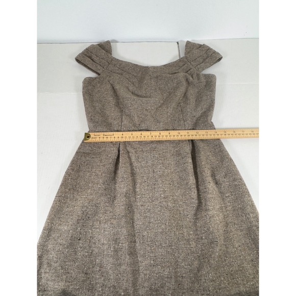 Antonio Melani Women Size 6 Brown Tweed Cap Sleeve Sheath‎ Dress Business Casual - Picture 6 of 11